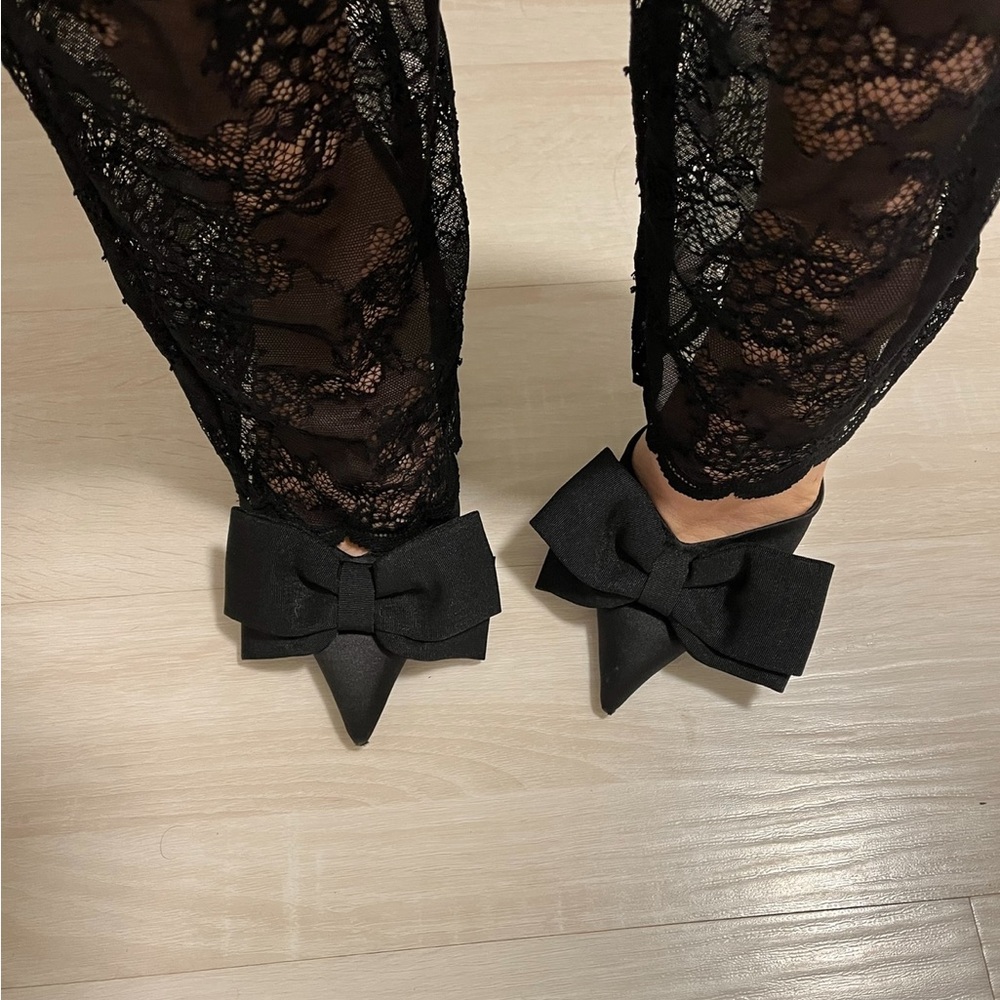 Zara black bow heels